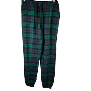 Gap Body Flannel Pajama Pants Women's Small Tall Green Blue Plaid Jogger New